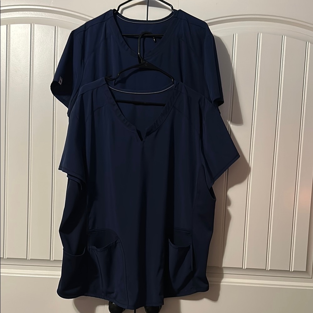 Scrubstar Navy Scrub Tops- Set of 2